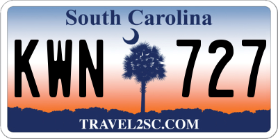 SC license plate KWN727