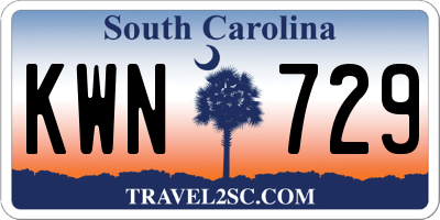 SC license plate KWN729