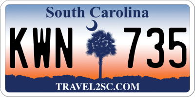 SC license plate KWN735