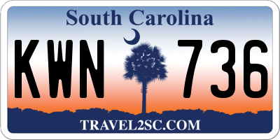 SC license plate KWN736