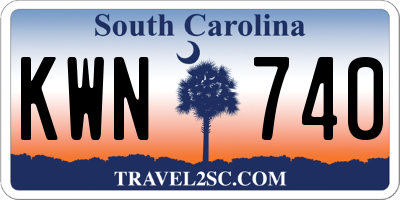 SC license plate KWN740