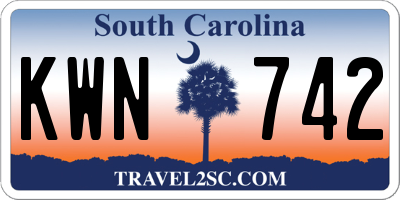 SC license plate KWN742