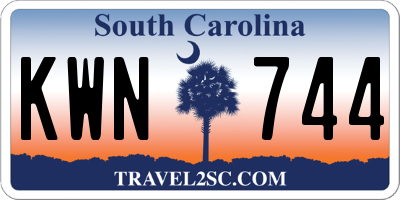 SC license plate KWN744