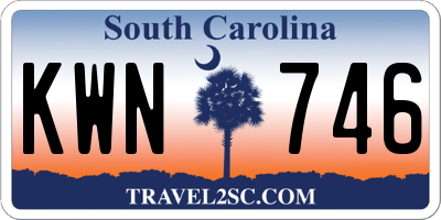 SC license plate KWN746