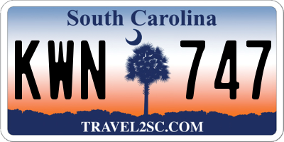 SC license plate KWN747