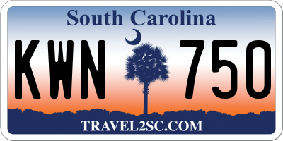 SC license plate KWN750