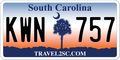 SC license plate KWN757