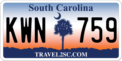 SC license plate KWN759