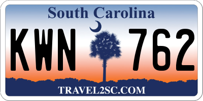 SC license plate KWN762