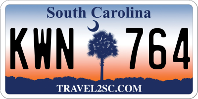 SC license plate KWN764