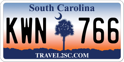 SC license plate KWN766