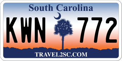 SC license plate KWN772