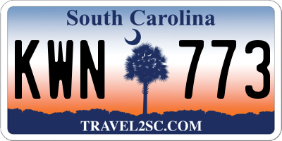 SC license plate KWN773