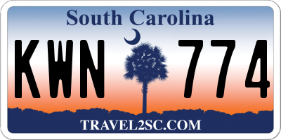 SC license plate KWN774