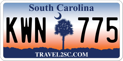 SC license plate KWN775