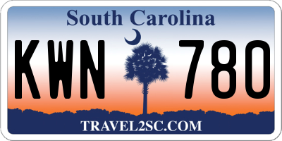 SC license plate KWN780