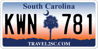 SC license plate KWN781