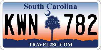 SC license plate KWN782