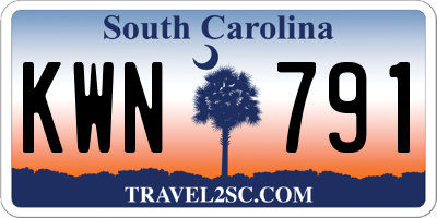 SC license plate KWN791
