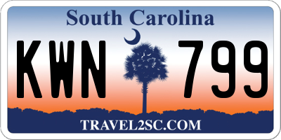 SC license plate KWN799