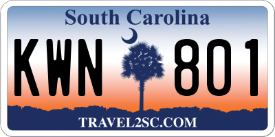 SC license plate KWN801