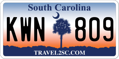 SC license plate KWN809