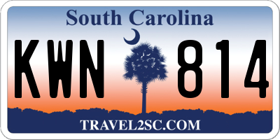 SC license plate KWN814