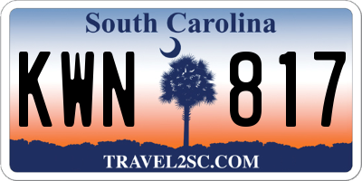 SC license plate KWN817
