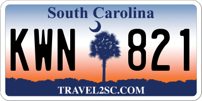 SC license plate KWN821