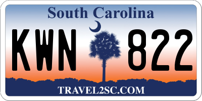 SC license plate KWN822
