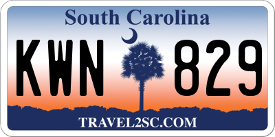 SC license plate KWN829