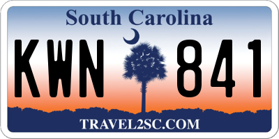 SC license plate KWN841