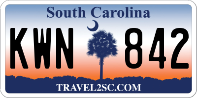SC license plate KWN842