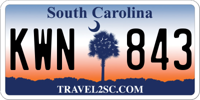 SC license plate KWN843