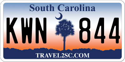SC license plate KWN844