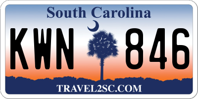 SC license plate KWN846