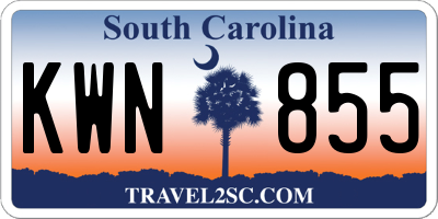 SC license plate KWN855