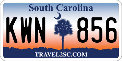 SC license plate KWN856