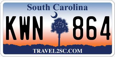 SC license plate KWN864
