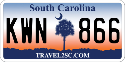 SC license plate KWN866