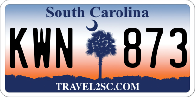 SC license plate KWN873