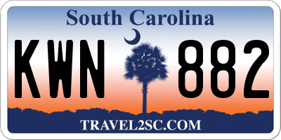 SC license plate KWN882