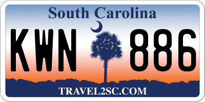 SC license plate KWN886