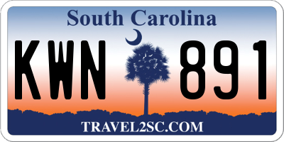 SC license plate KWN891