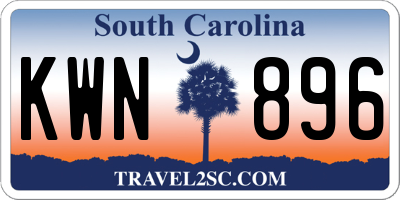 SC license plate KWN896