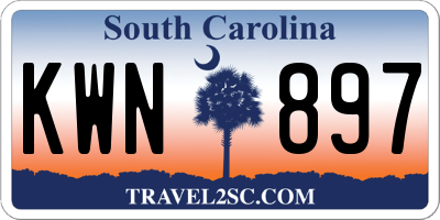 SC license plate KWN897