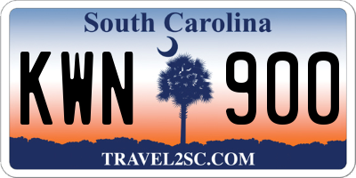 SC license plate KWN900