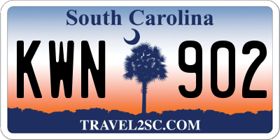 SC license plate KWN902