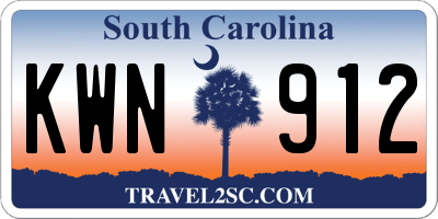 SC license plate KWN912
