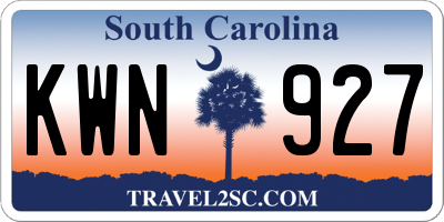 SC license plate KWN927
